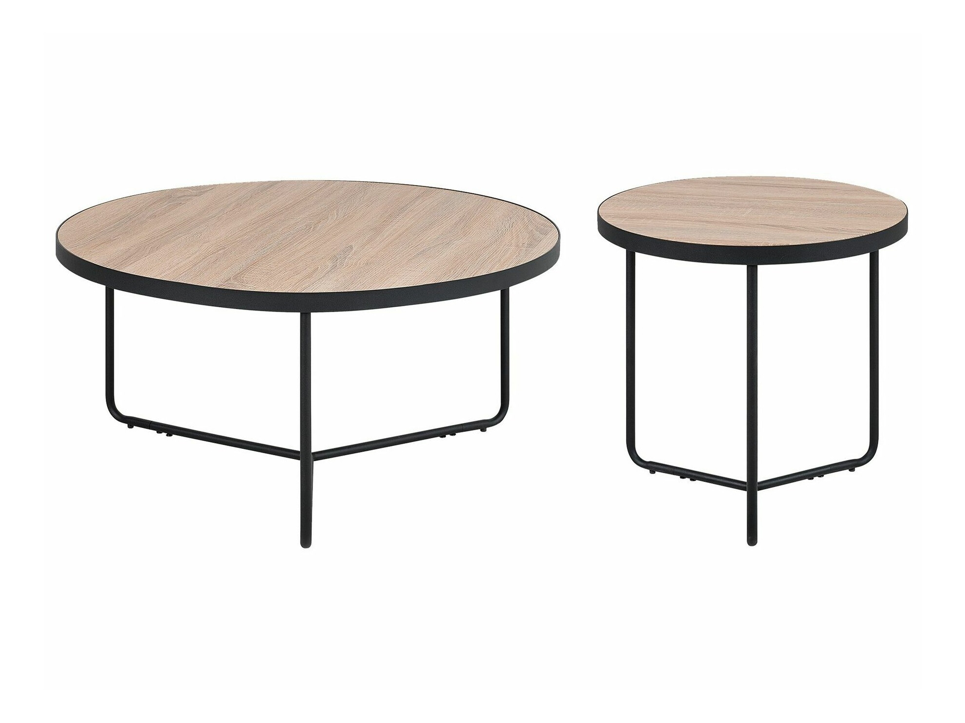 Komplet klubskih mizic Berwyn 789 (Svetel les + Črna)