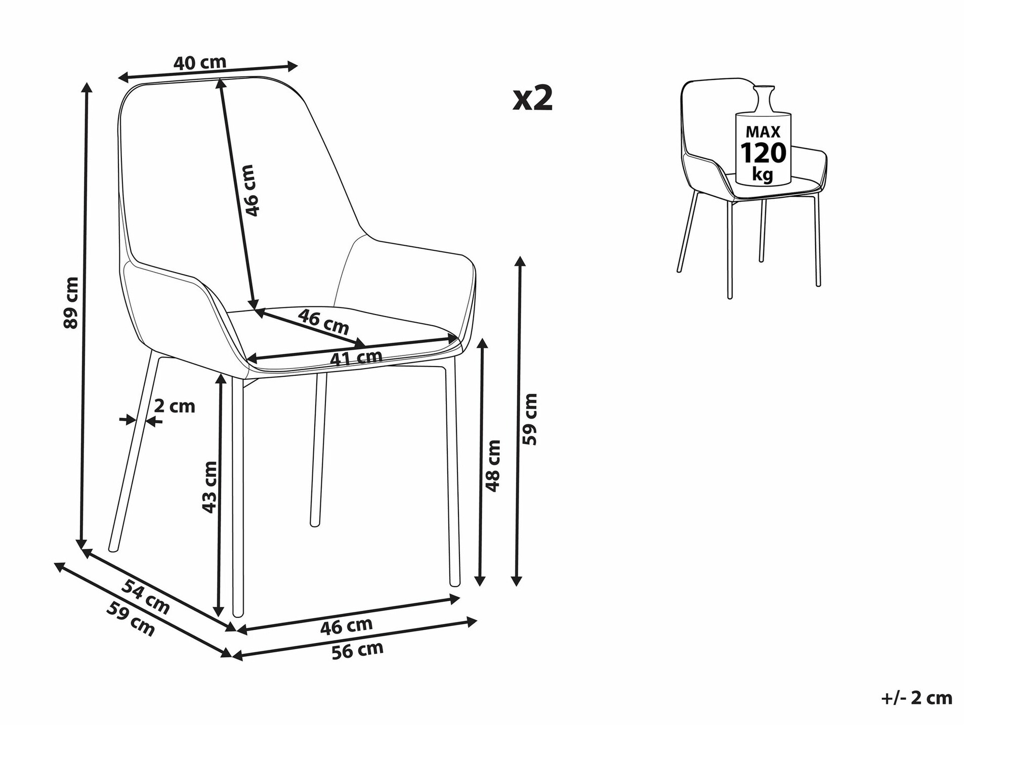Komplet stolov Berwyn 1295 (Zelena + Zlata)