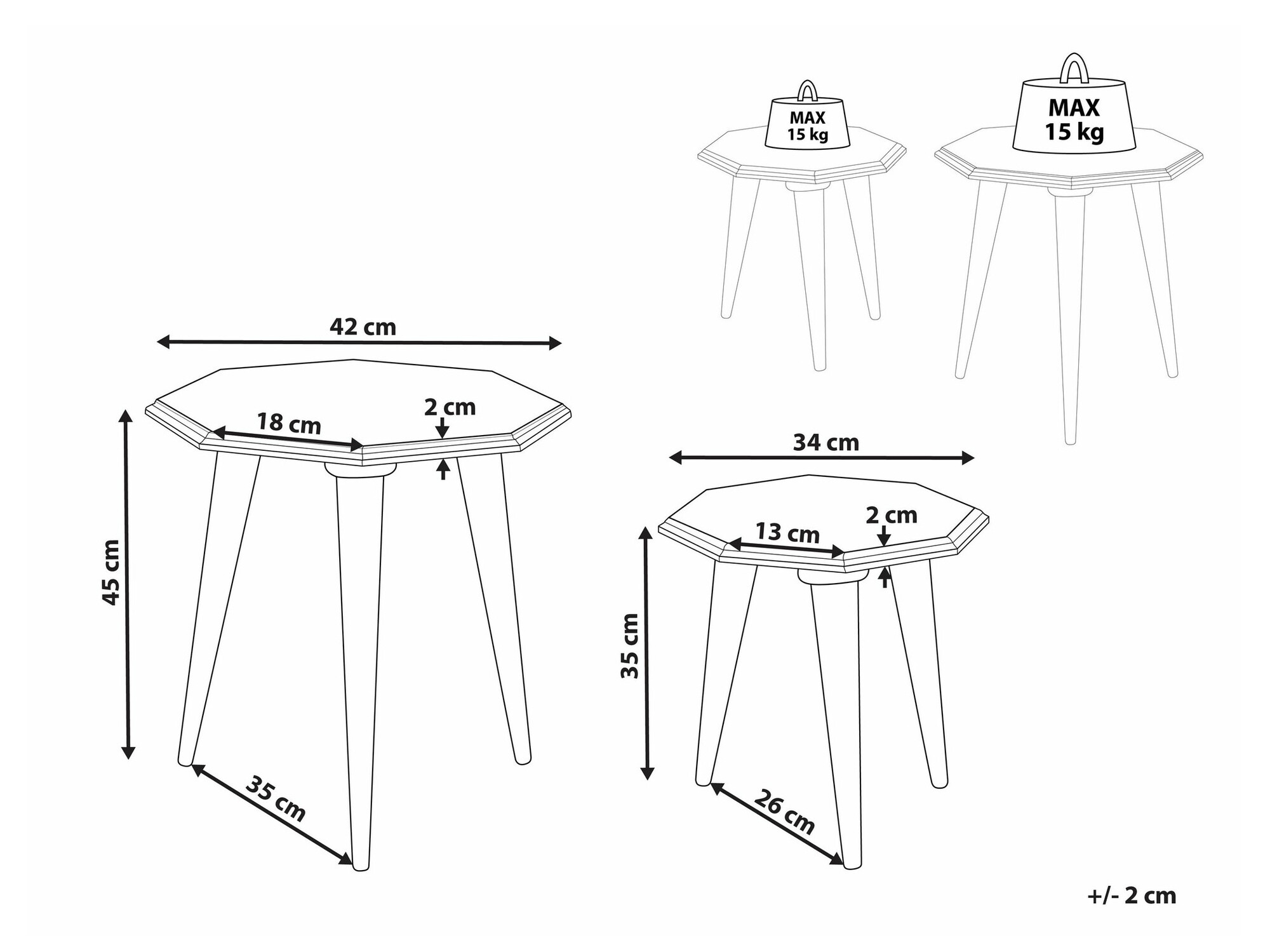 Komplet stranskih mizic Berwyn 1298
