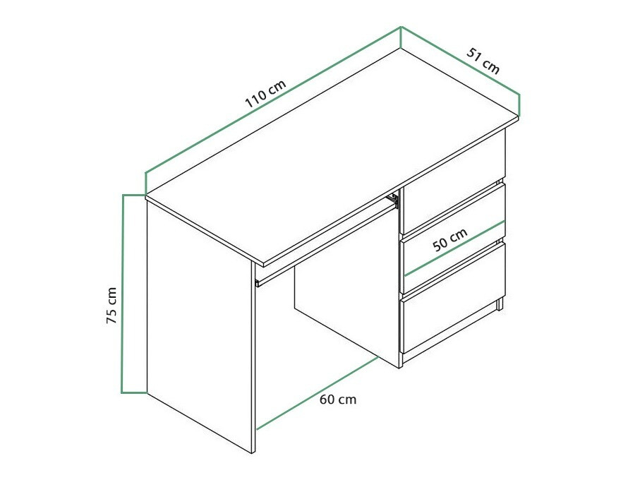 Pisalna miza Cirdora 108 (Bela)