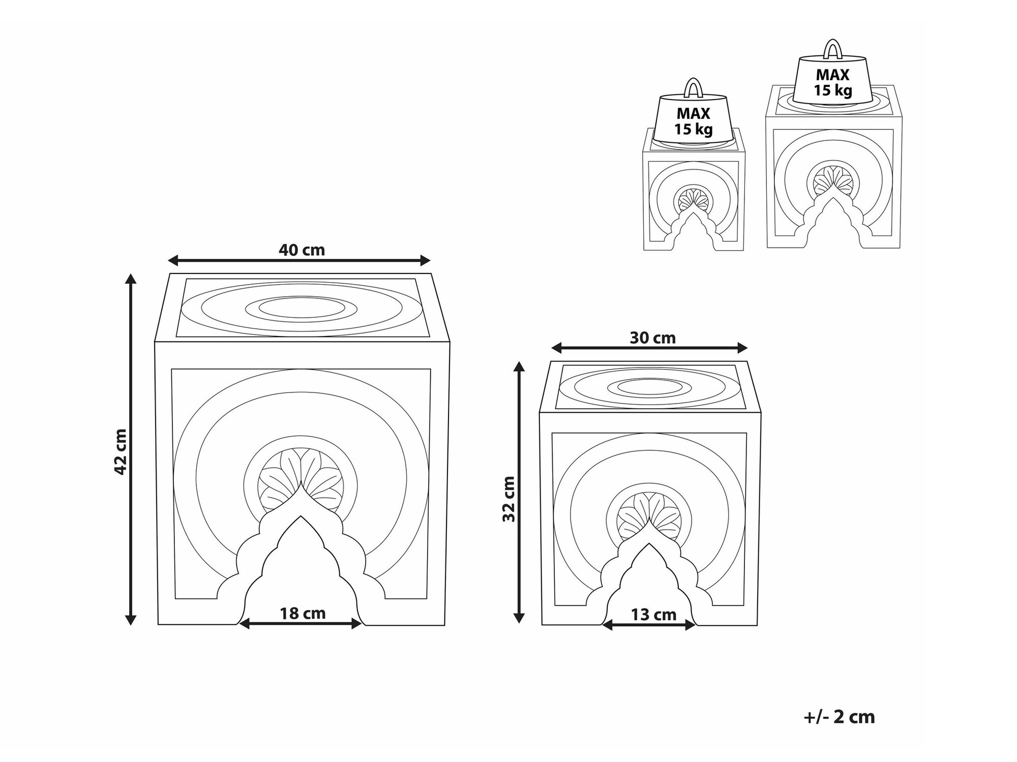 Komplet klubskih mizic Berwyn 1306