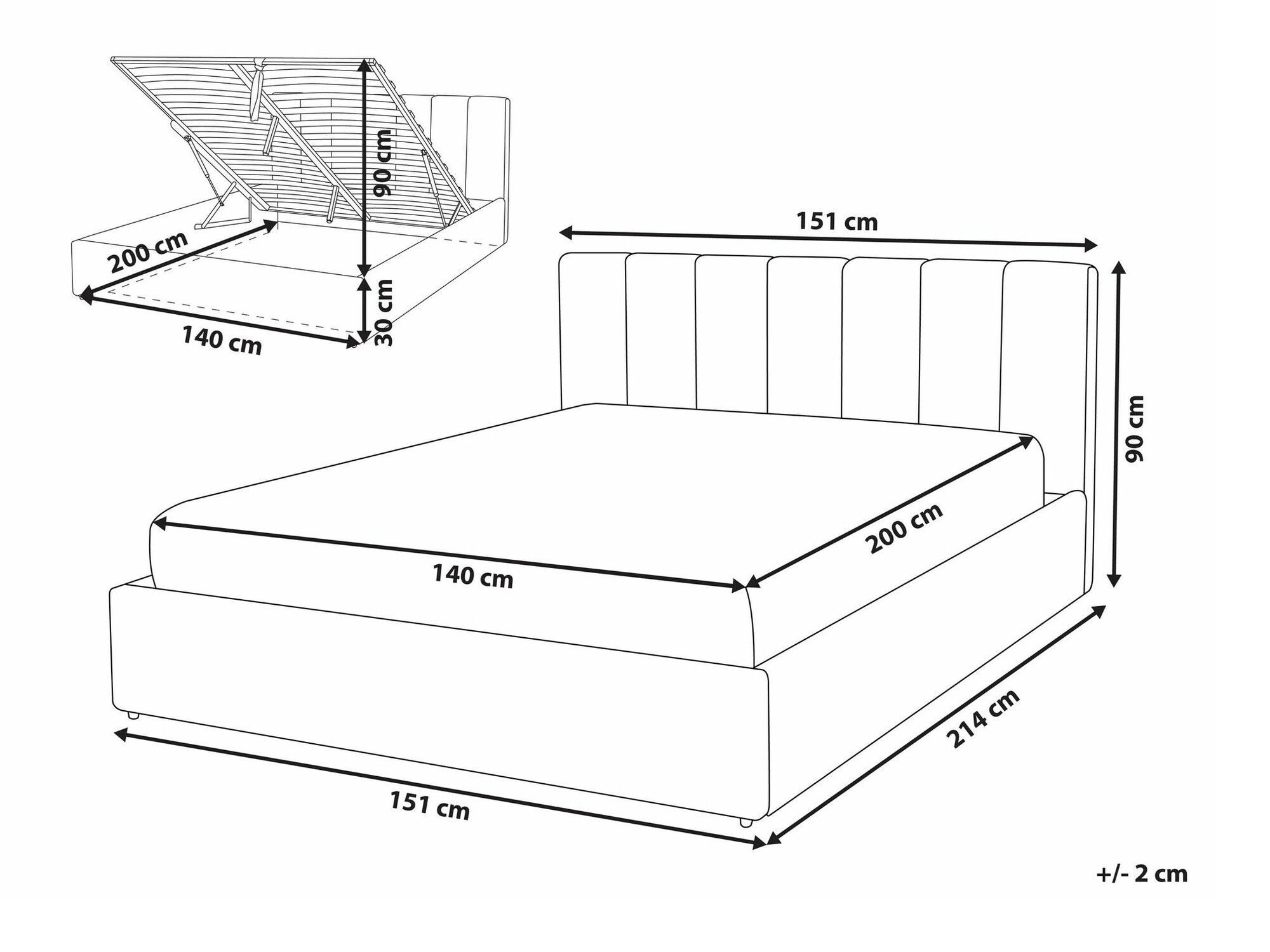 Postelja Berwyn 1296 (Siva)