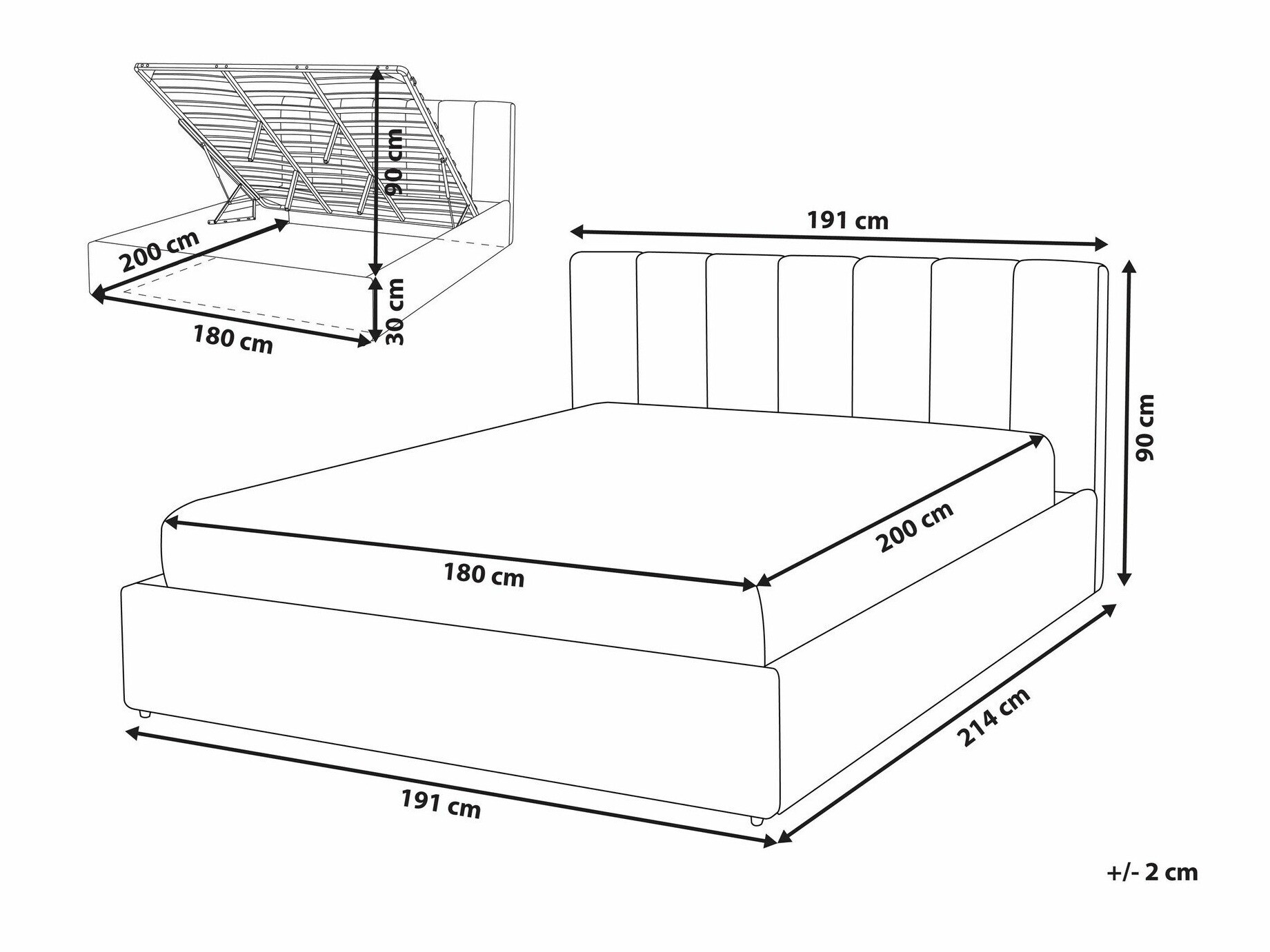 Postelja Berwyn 1296 (Siva)