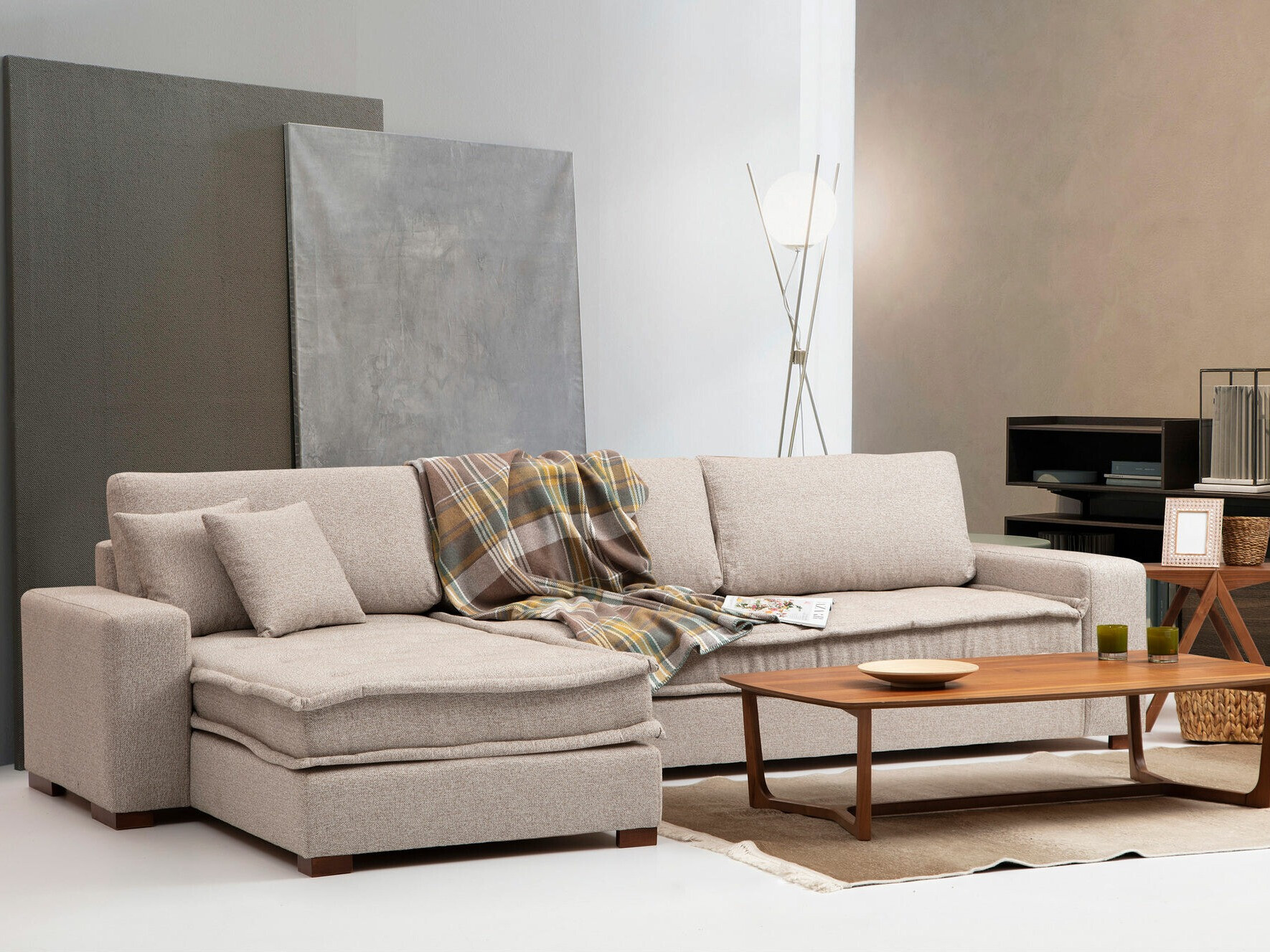 Modularna kotna sedežna garnitura Altadena 444 (Bež)