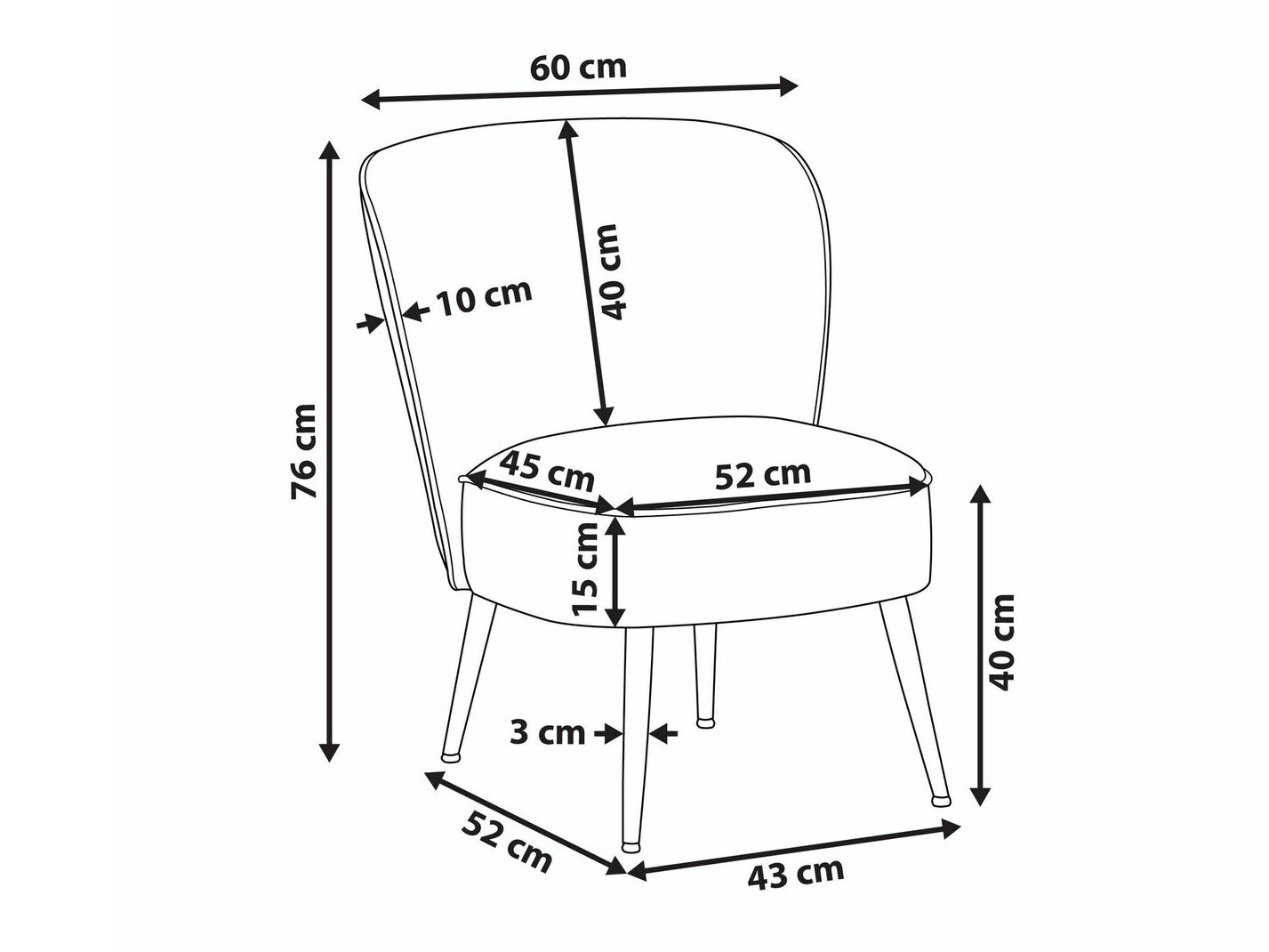 Fotelj Berwyn 1314 (Bela)