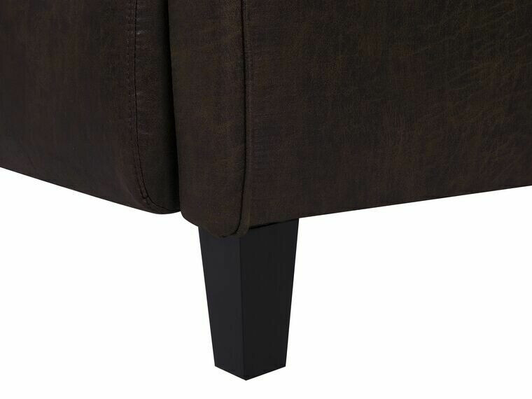 Fotelj s počivalnikom Berwyn 1329 (Črna + Temno rjava)