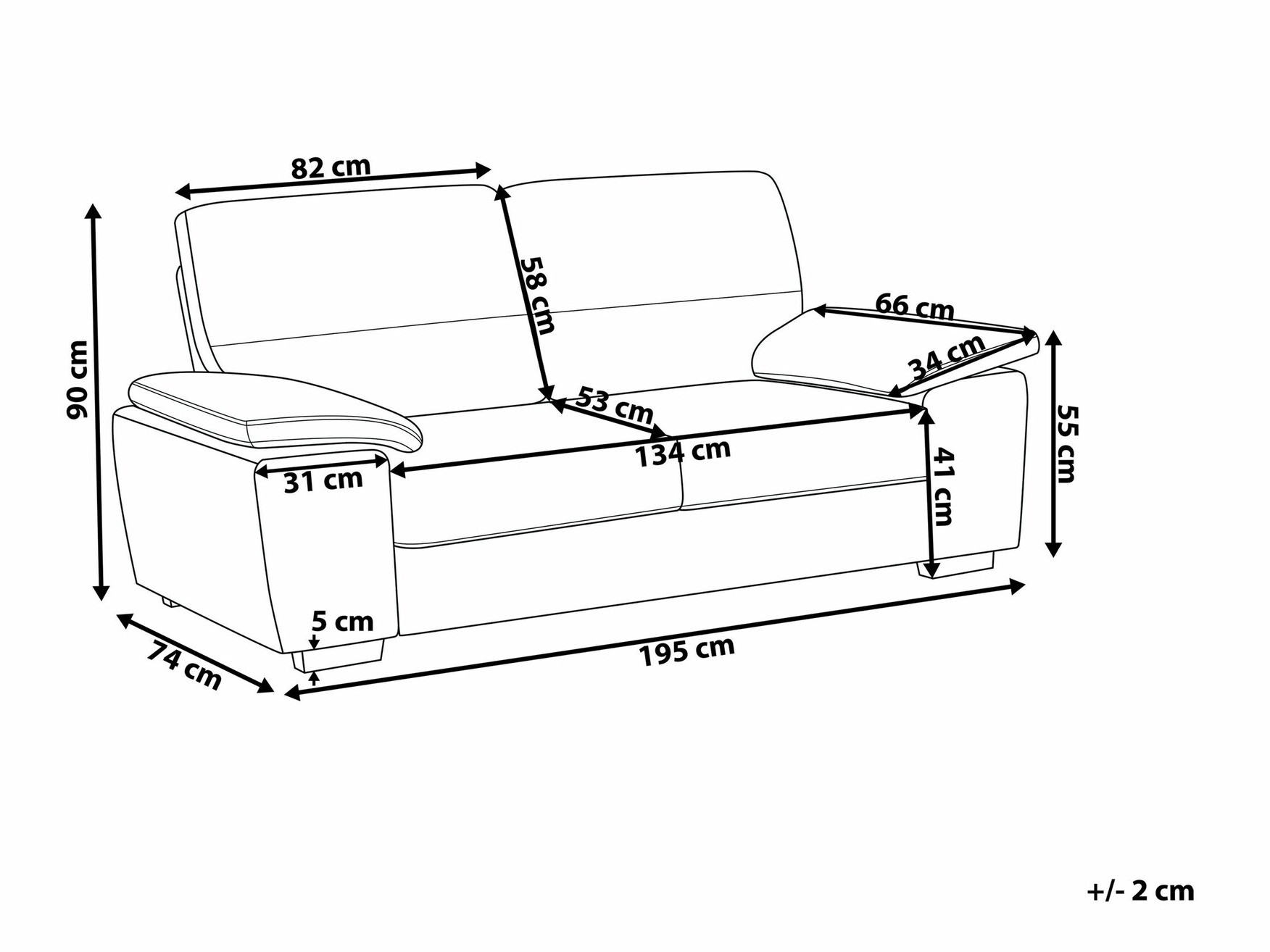 Kavč Berwyn 1327 (Temno rjava)