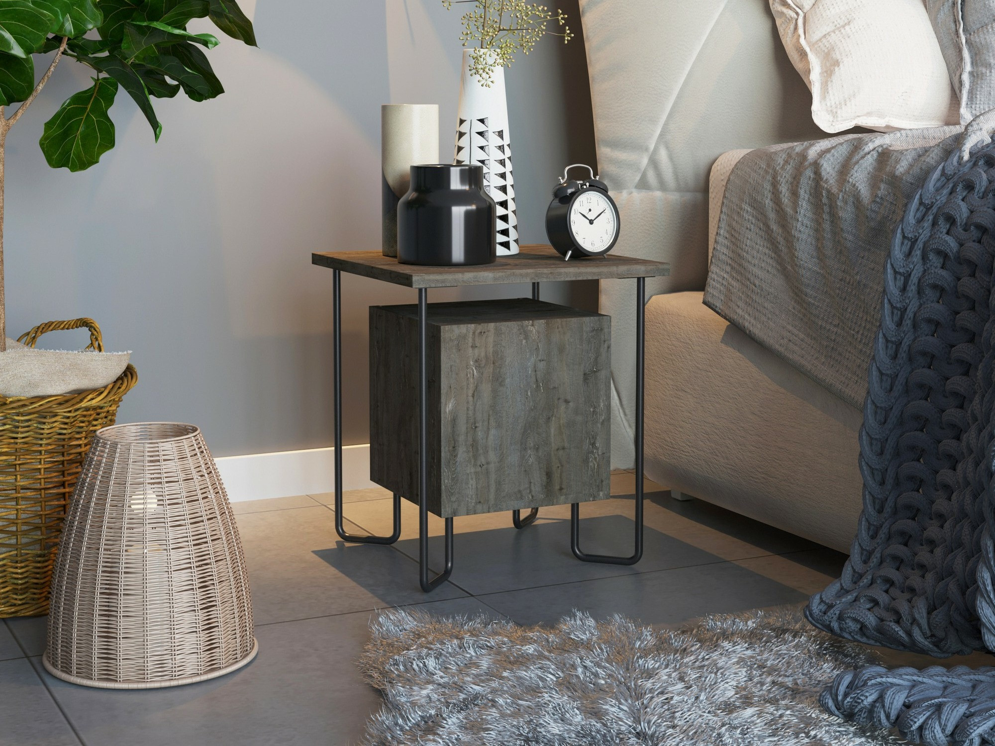 Nočna omarica Kailua 1509 (Temno rjava)