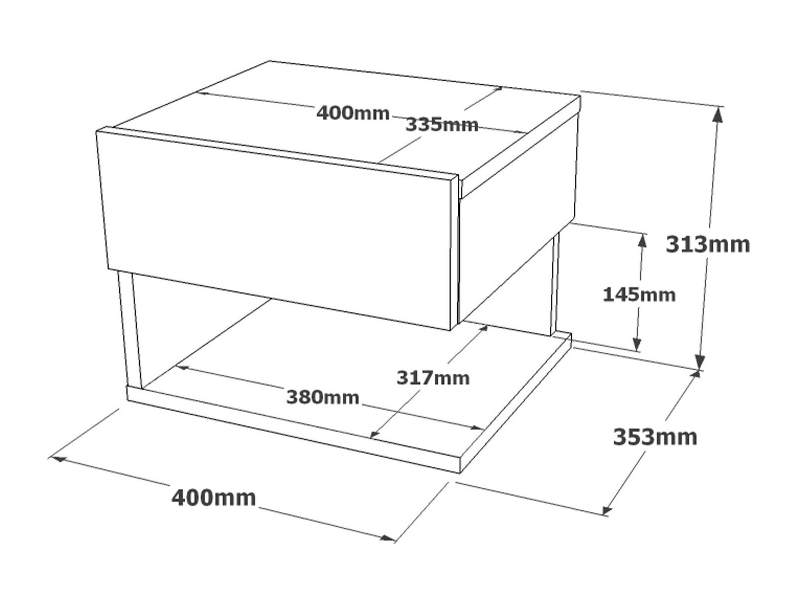 Nočna omarica Kailua 1517 (Svetlo siva)