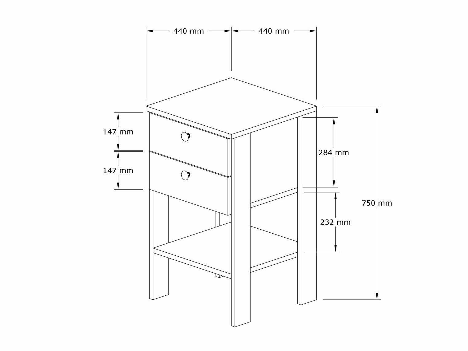 Nočna omarica Kailua 1525