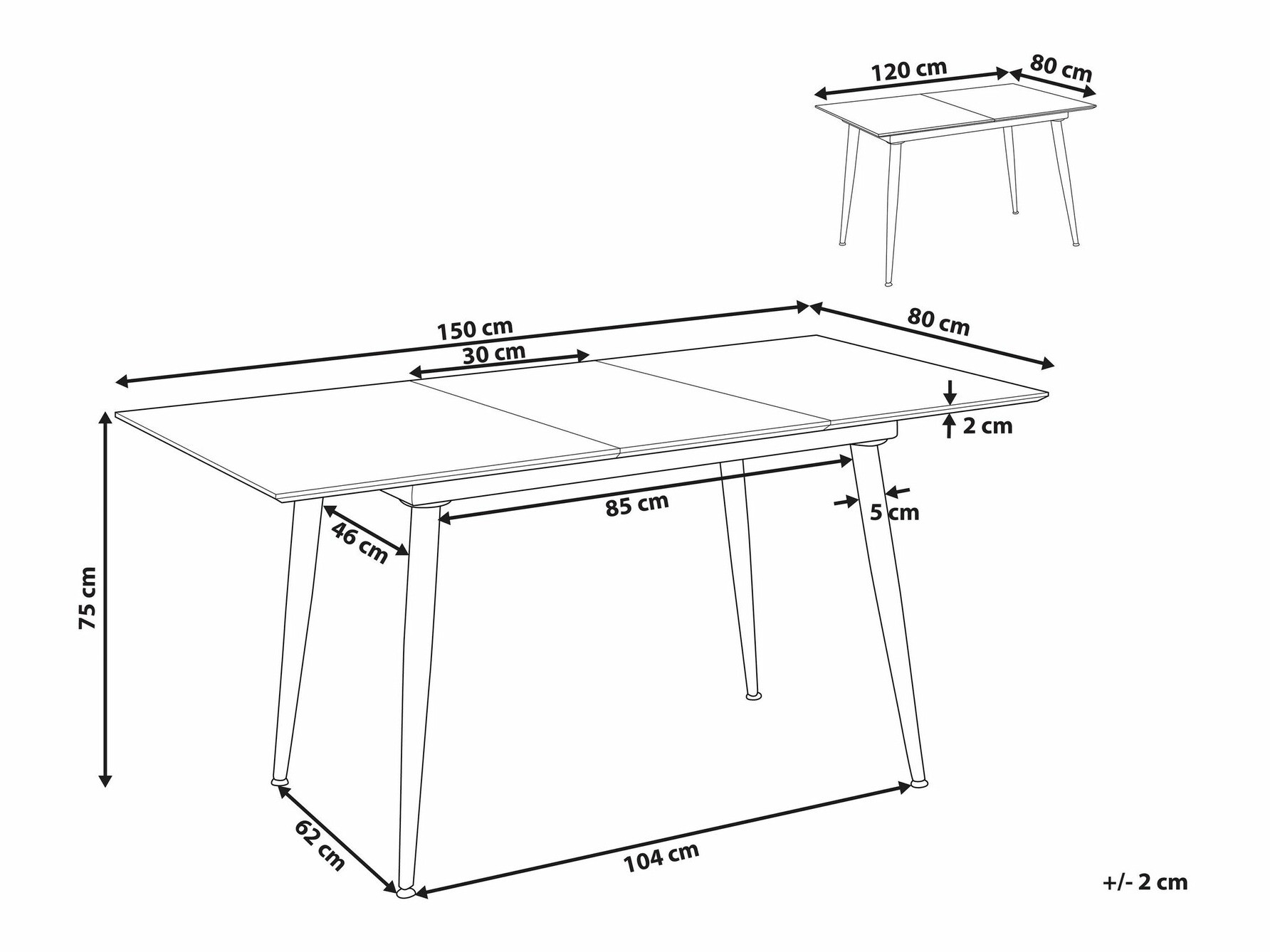 Miza Berwyn 1412 (Črna + Beli marmor)