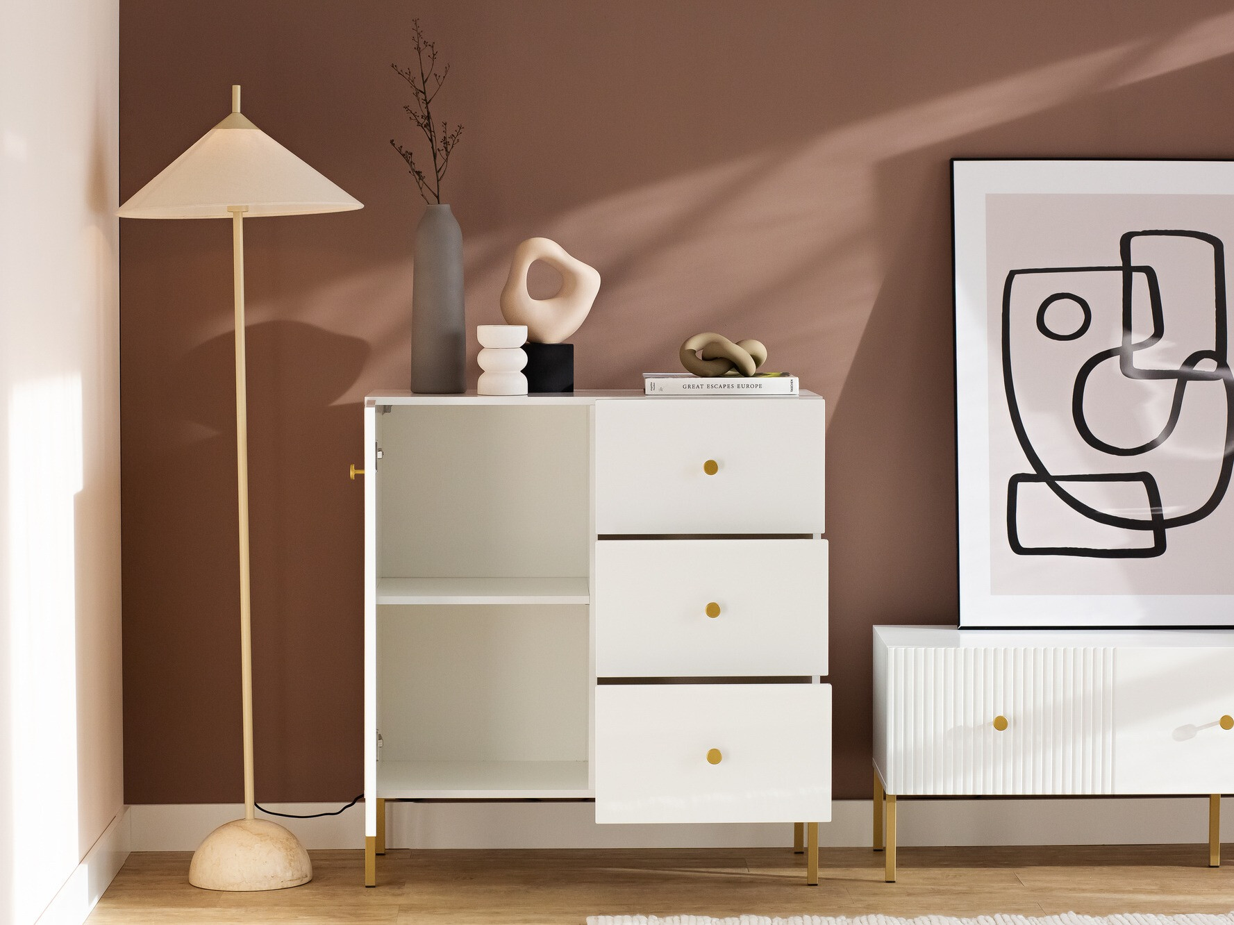 Komoda Etliva 100 (Bela + Zlata)