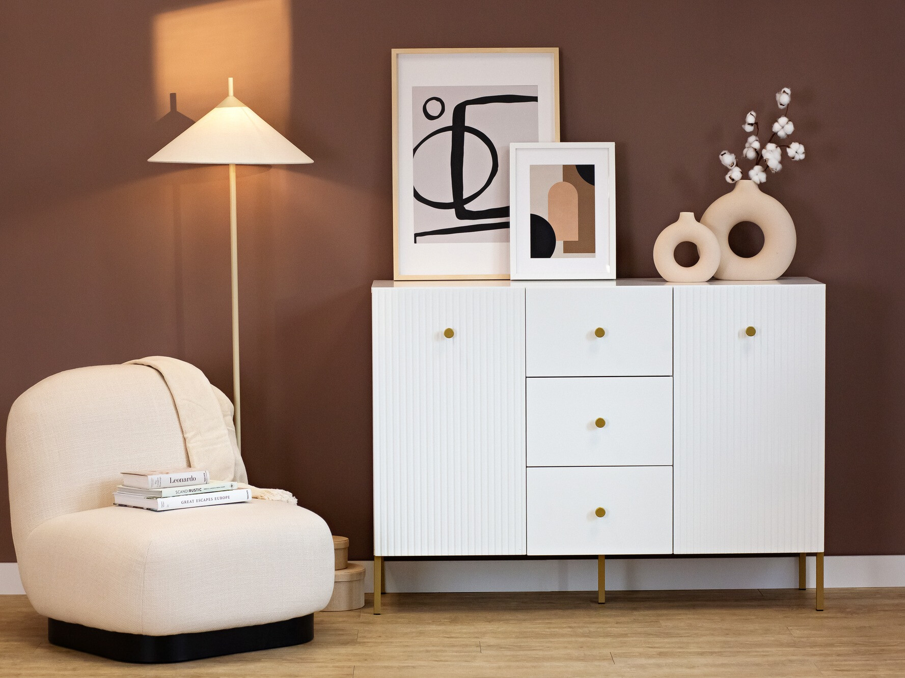 Komoda Etliva 101 (Bela + Zlata)