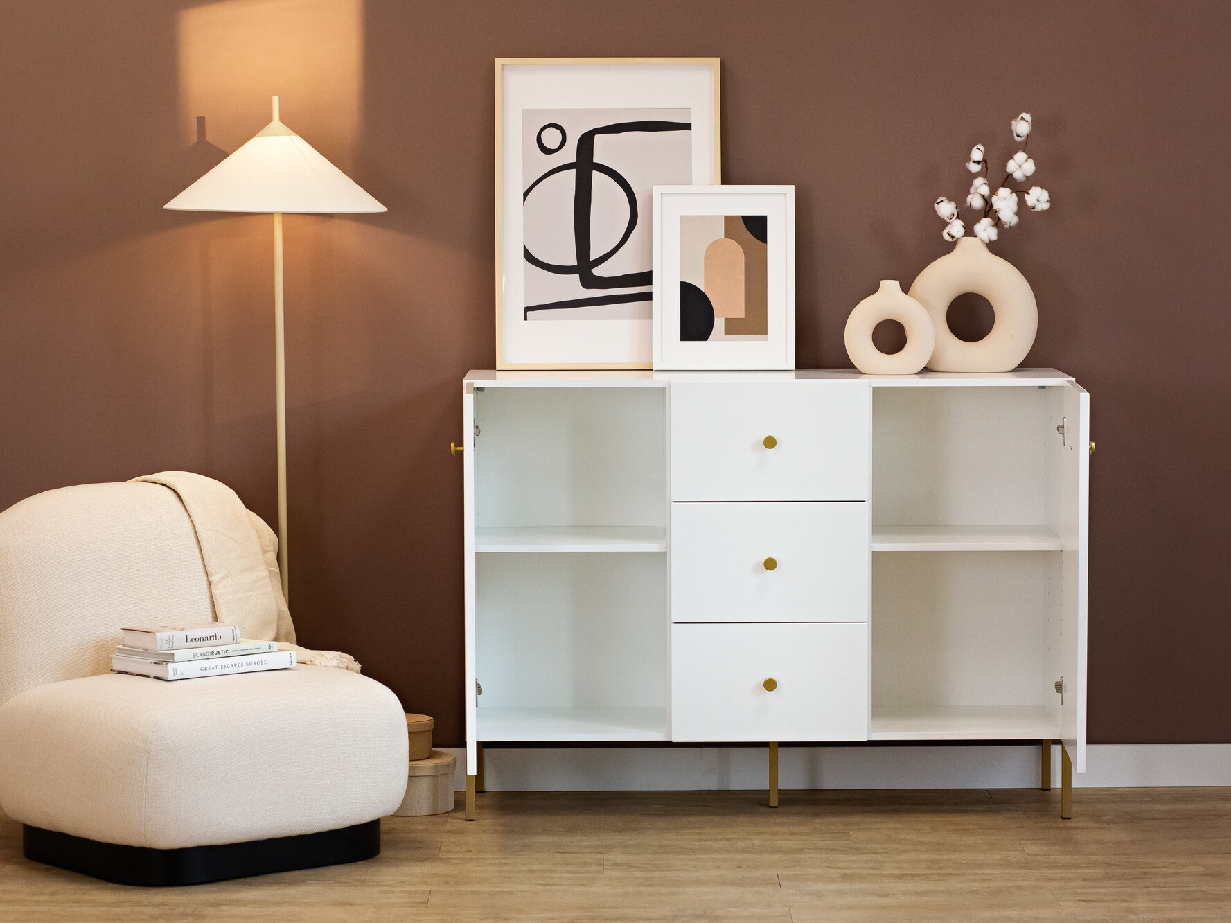 Komoda Etliva 101 (Bela + Zlata)