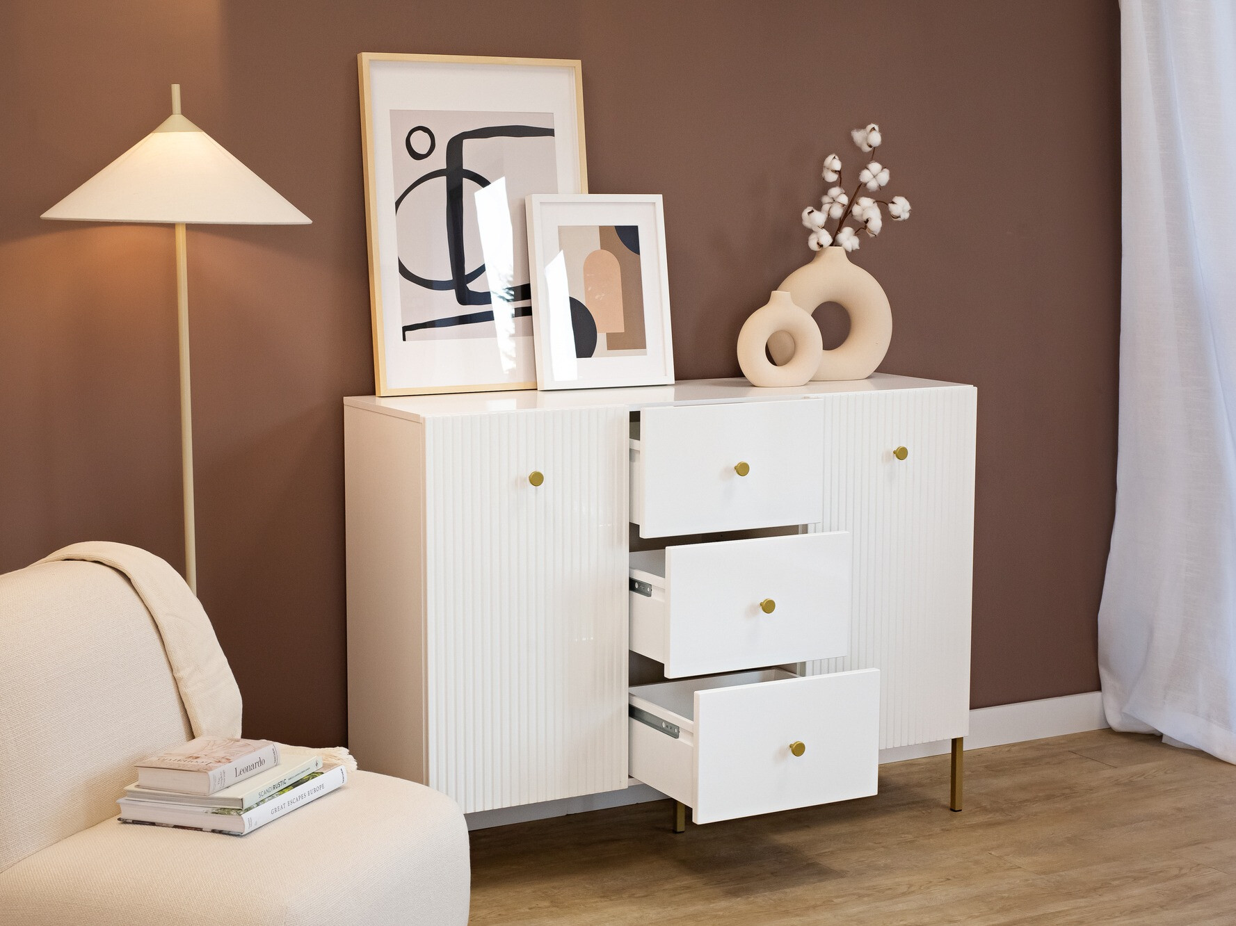 Komoda Etliva 101 (Bela + Zlata)