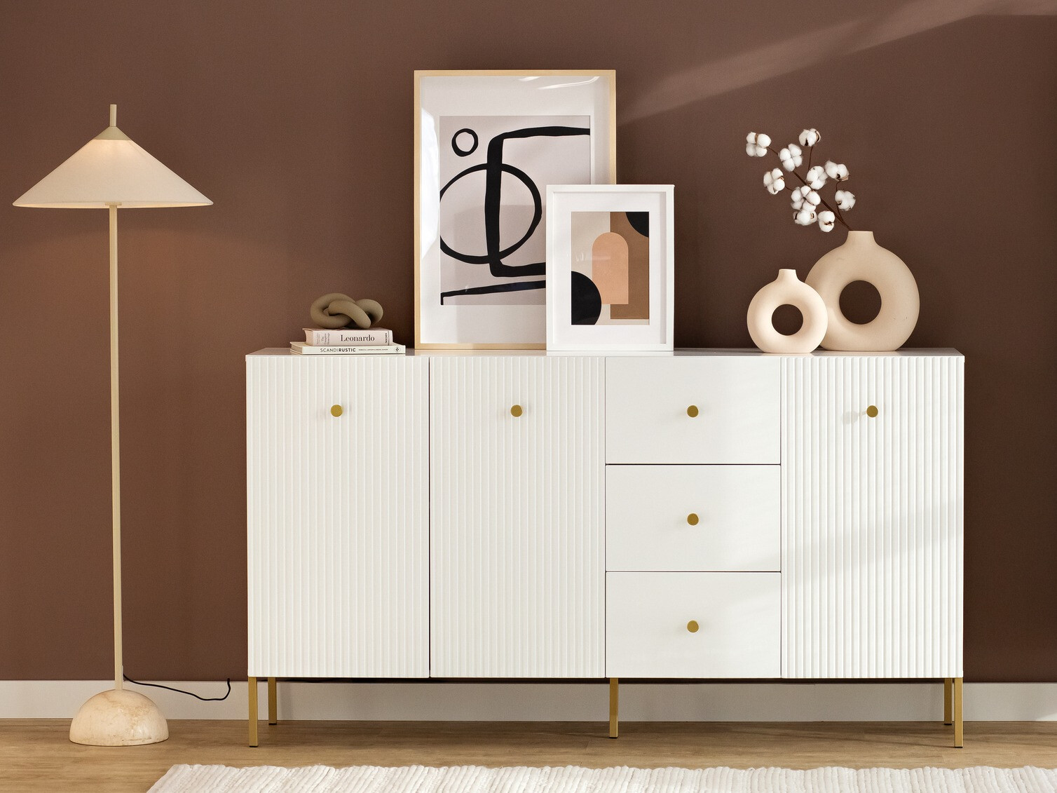 Komoda Etliva 102 (Bela + Zlata)