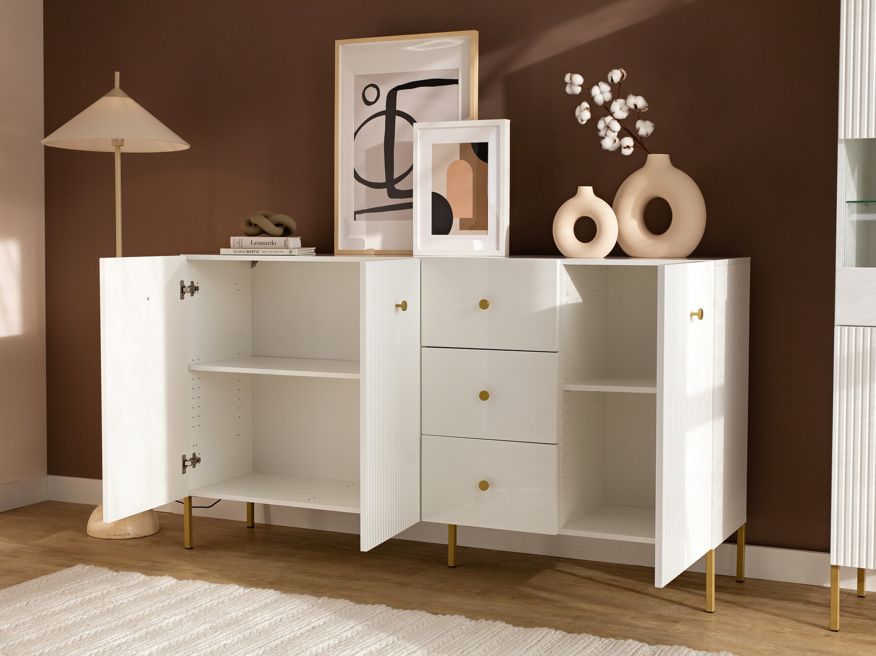 Komoda Etliva 102 (Bela + Zlata)