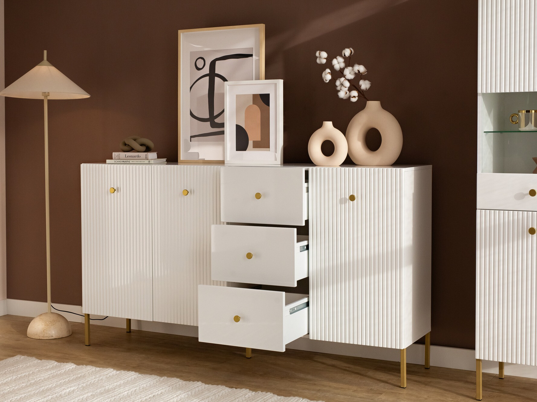 Komoda Etliva 102 (Bela + Zlata)