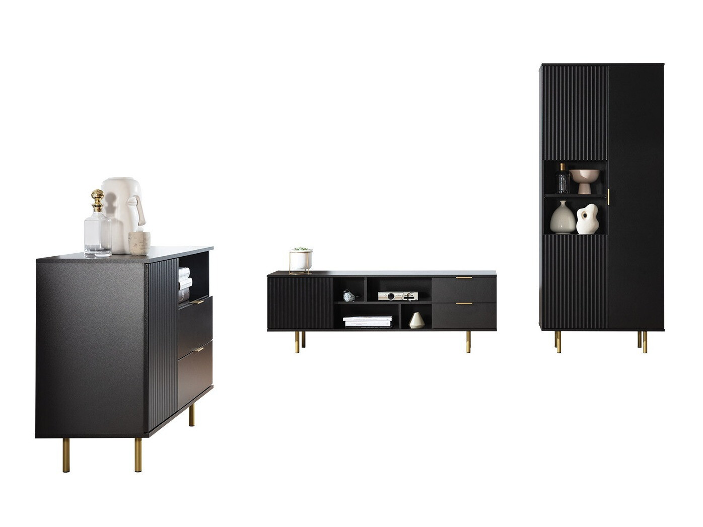 Komplet za dnevno sobo Virdomi 107 (Črna)