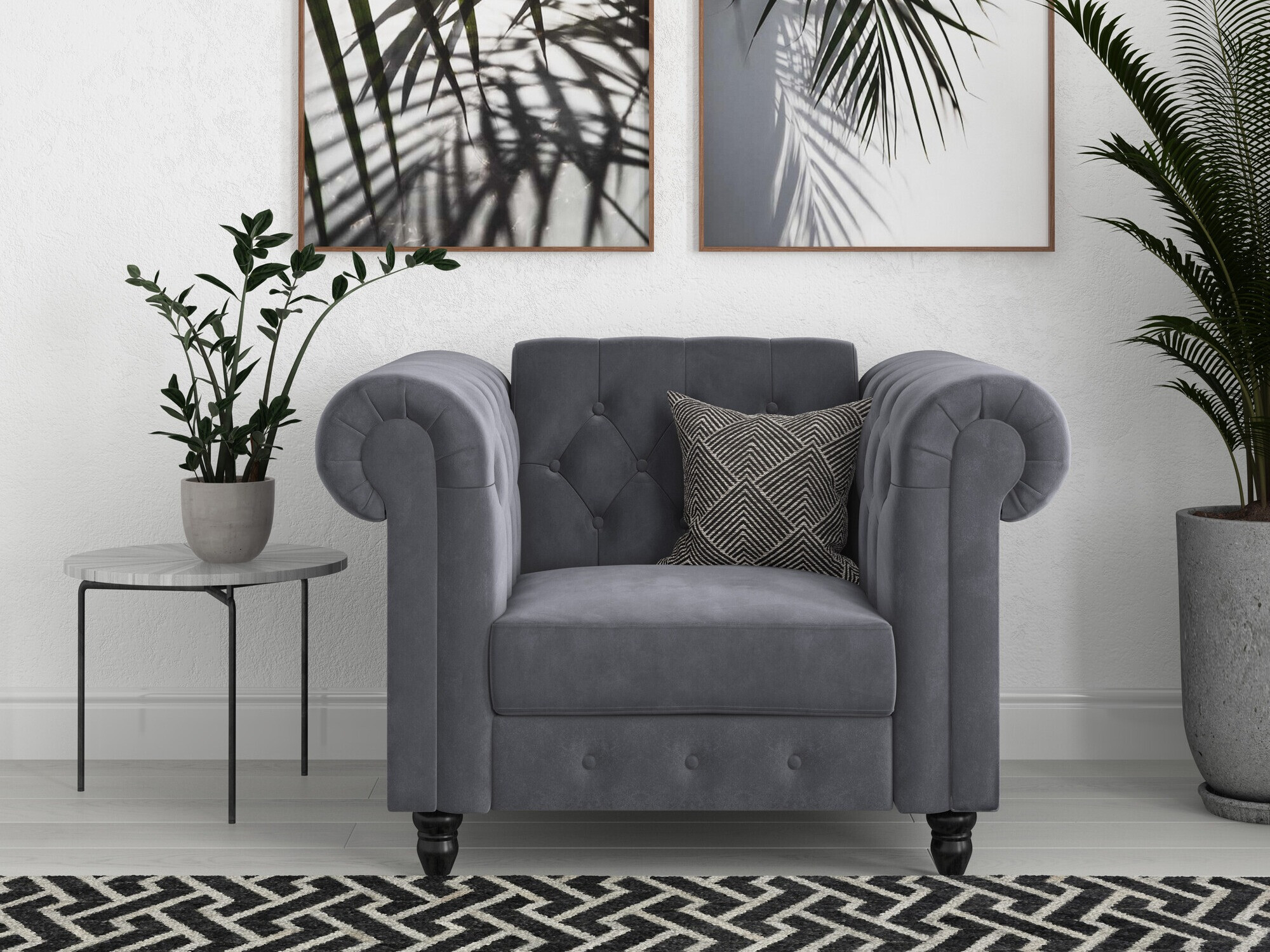 Chesterfield fotelj Tulsa 630 (Siva)