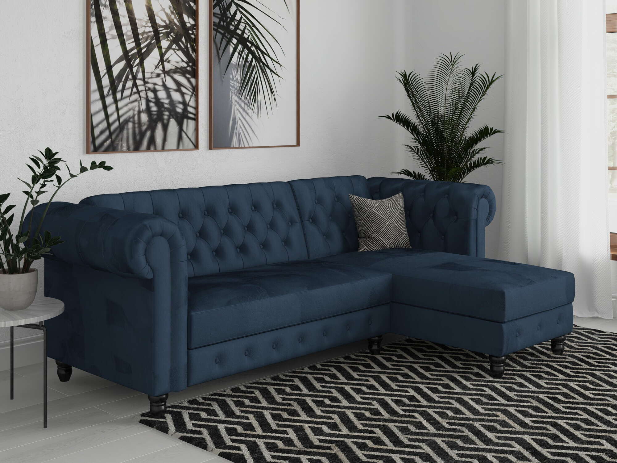 Chesterfield kotna garnitura Tulsa 622 (Modra)