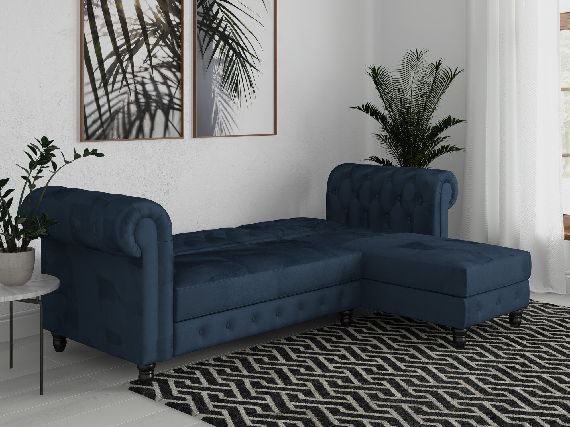 Chesterfield kotna garnitura Tulsa 622 (Modra)