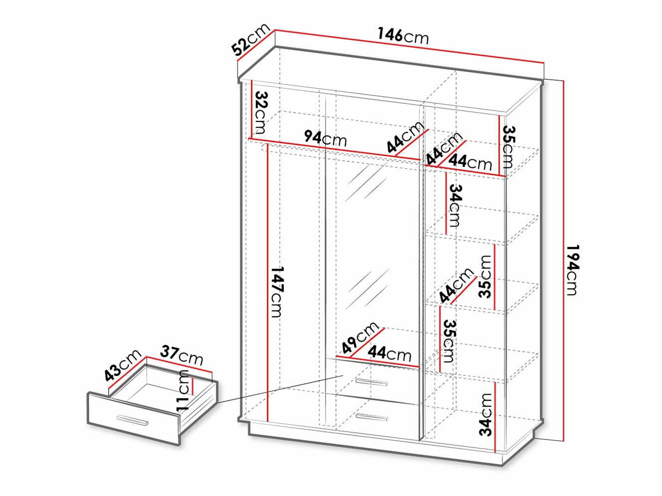 Garderobna omara Tenodeu 120