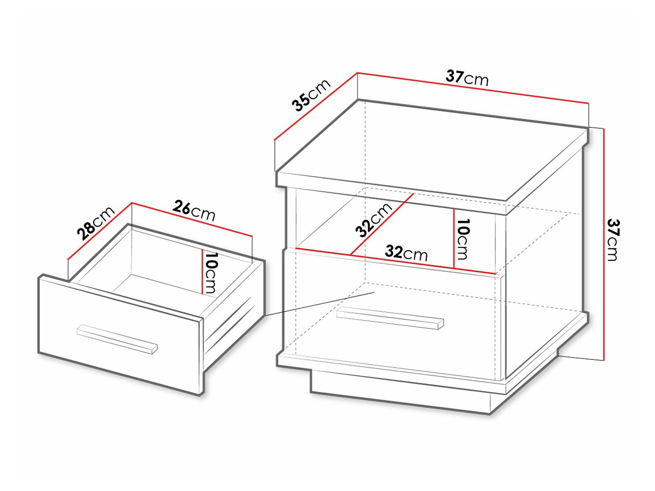 Nočna omarica Tenodeu 122