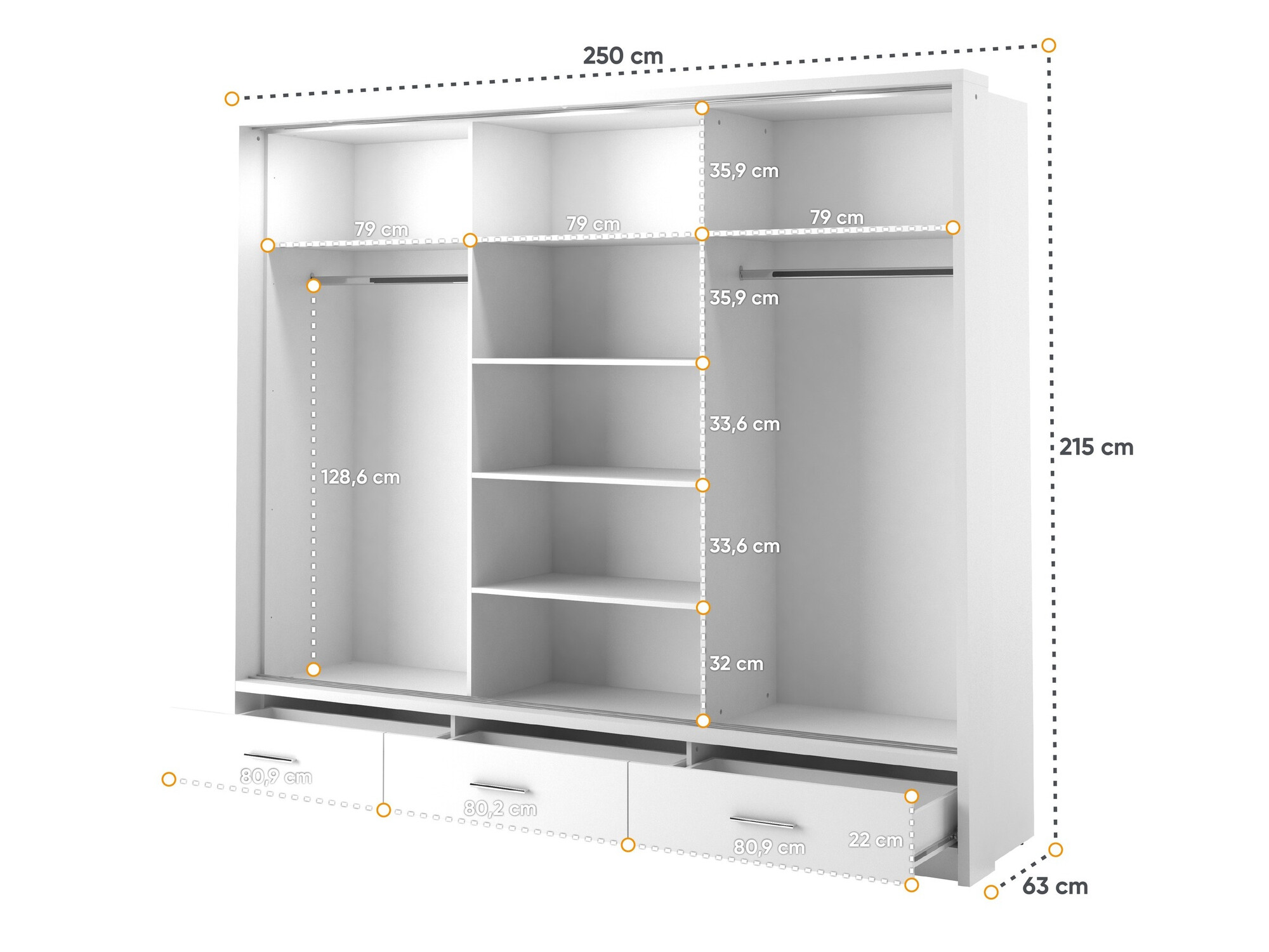 Garderobna omara Fresno 100 (Bela)