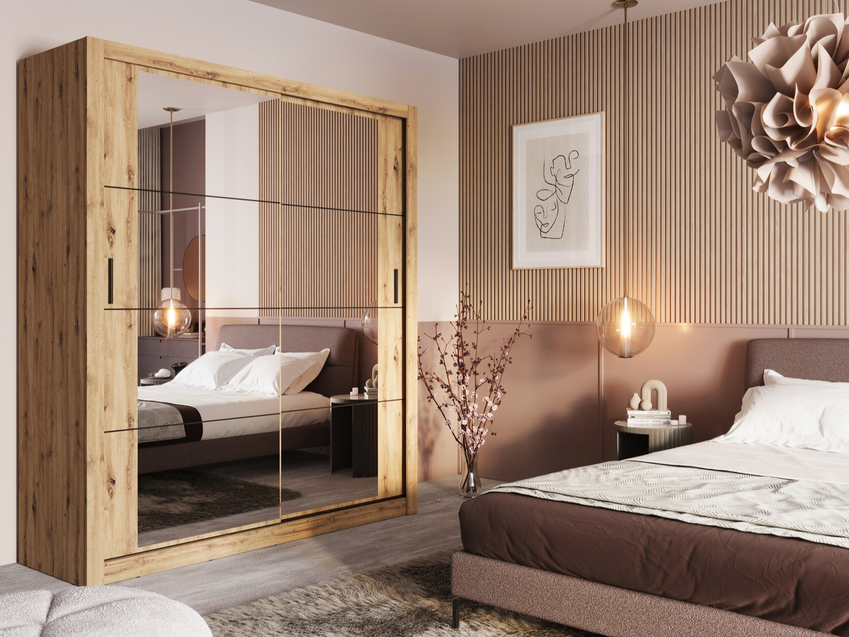 Garderobna omara Fresno 102 (Artisan hrast)