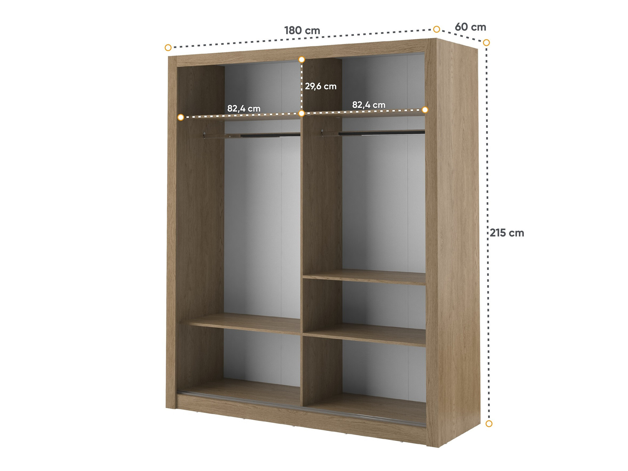 Garderobna omara Fresno 102 (Lahki hrast)