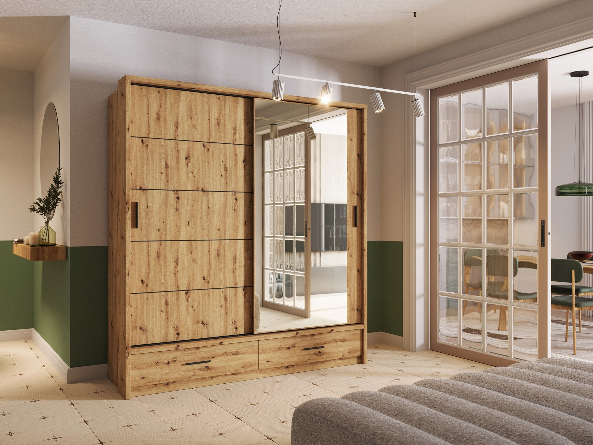 Garderobna omara Fresno 104 (Artisan hrast)