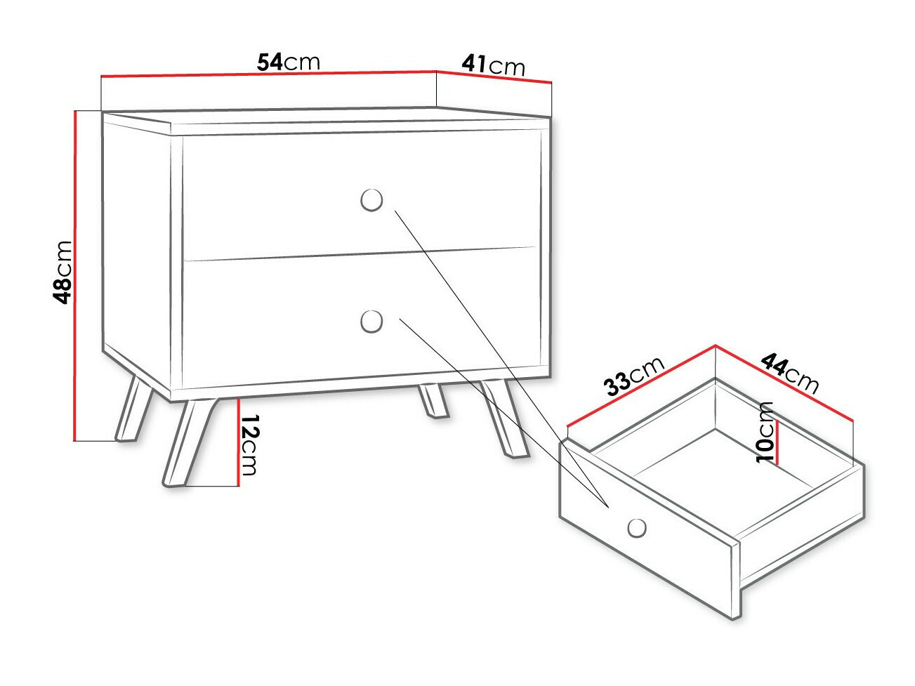 Nočna omarica Monfera 101 (Bela)