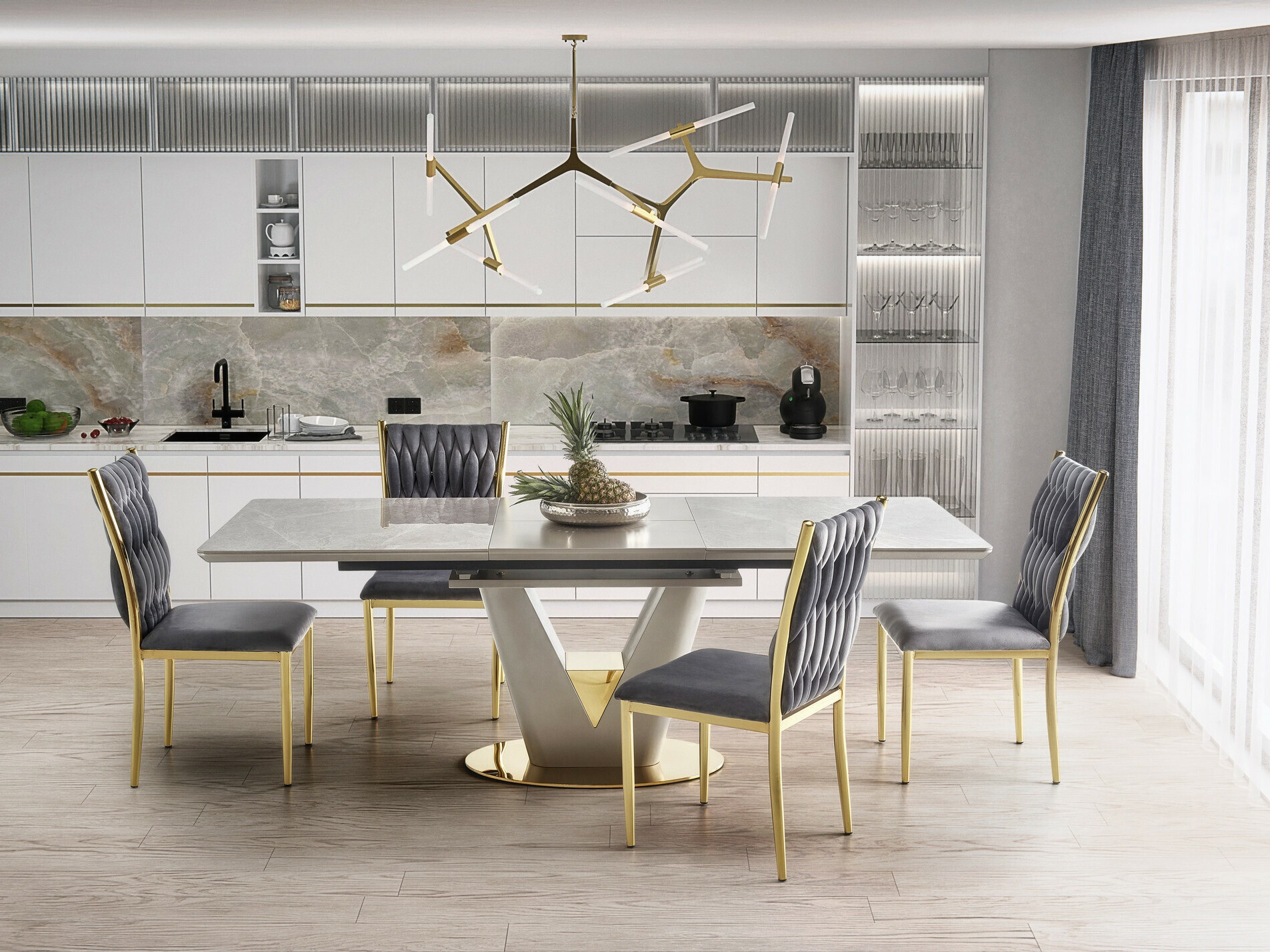 Stol Houston 1139 (Siva + Zlata)