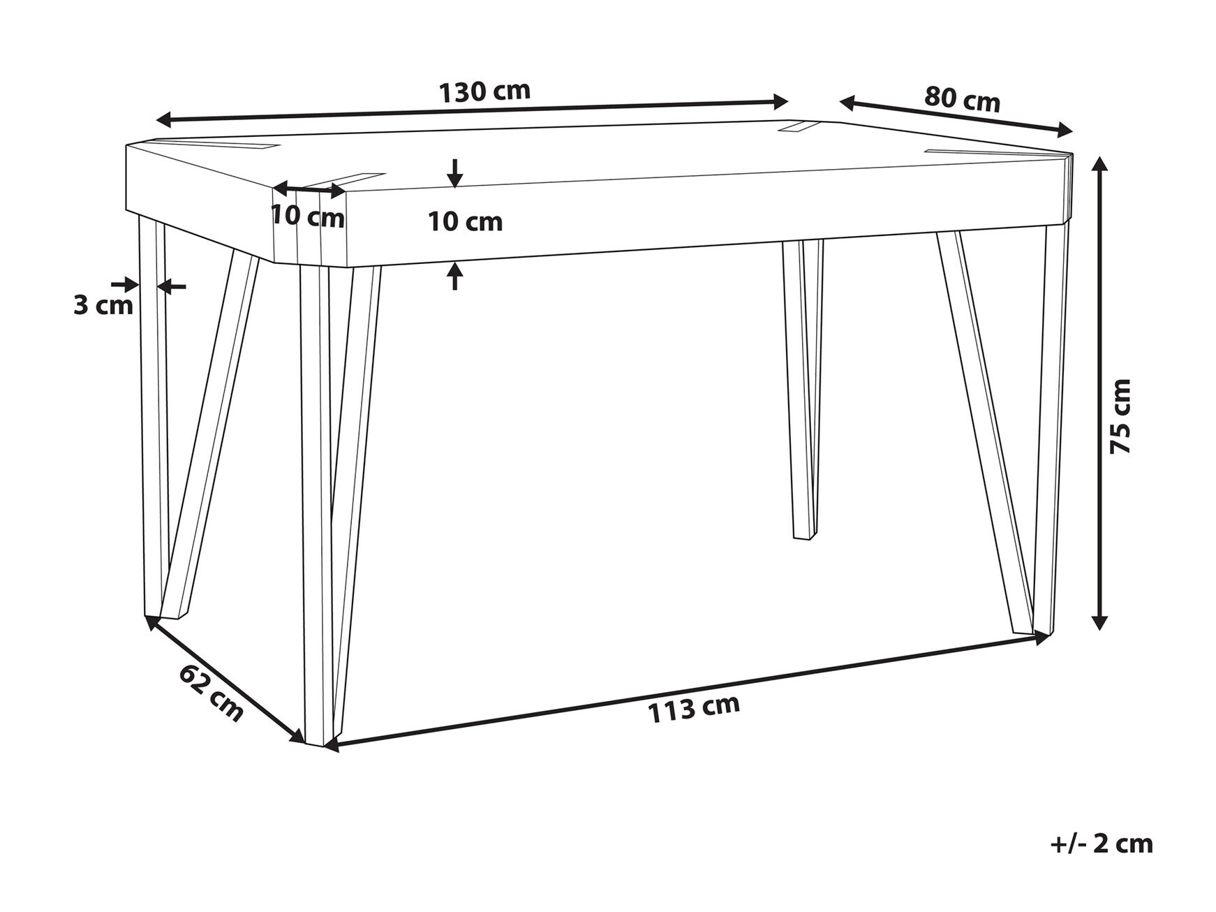 Miza Berwyn 1496 (Črna + Svetel les)