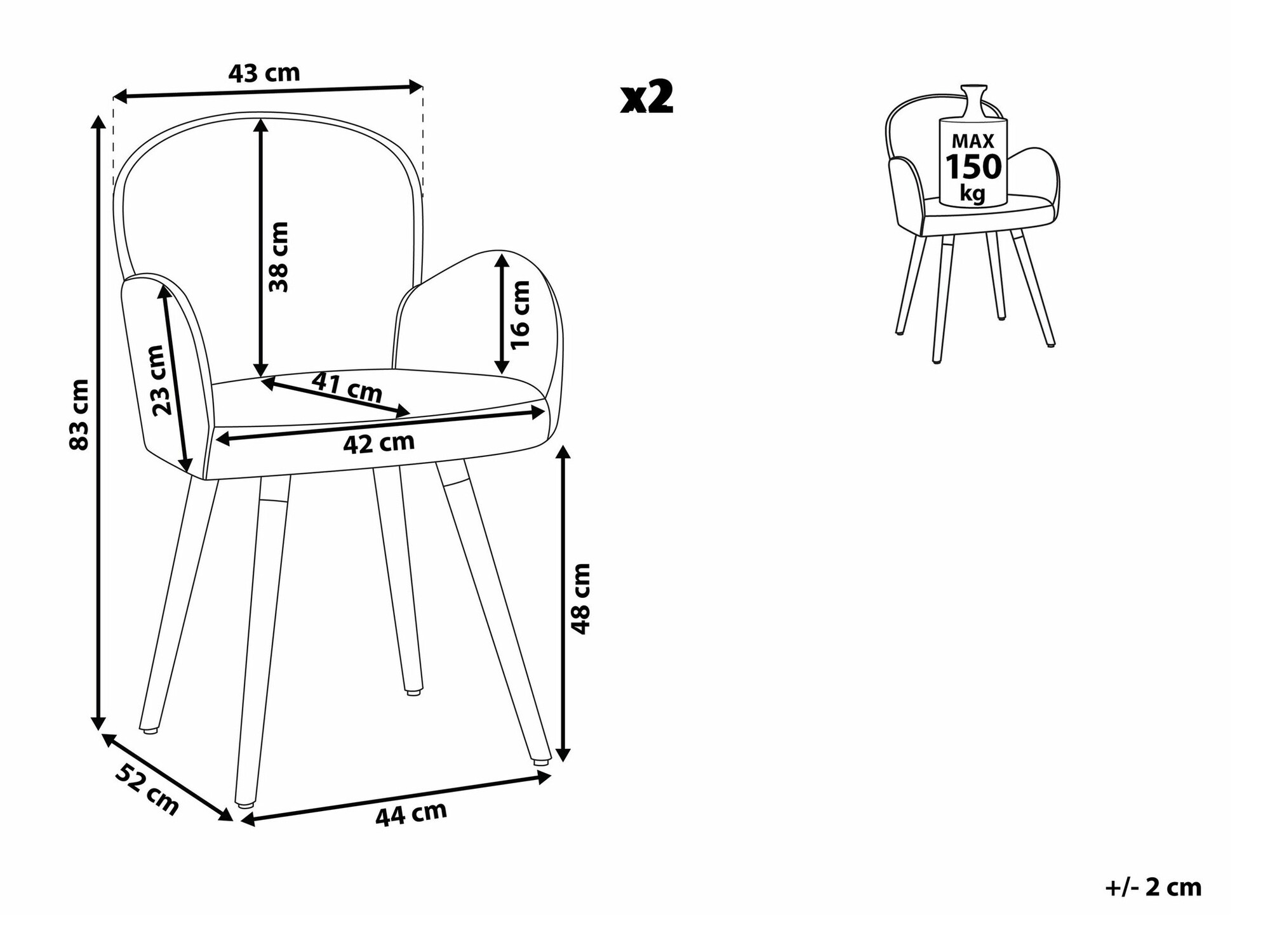 Komplet stolov Berwyn 1503 (Svetlo siva)