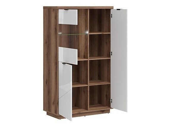 Komplet za dnevno sobo Fivale 110 (Temni delano hrast + Sijaj bela)