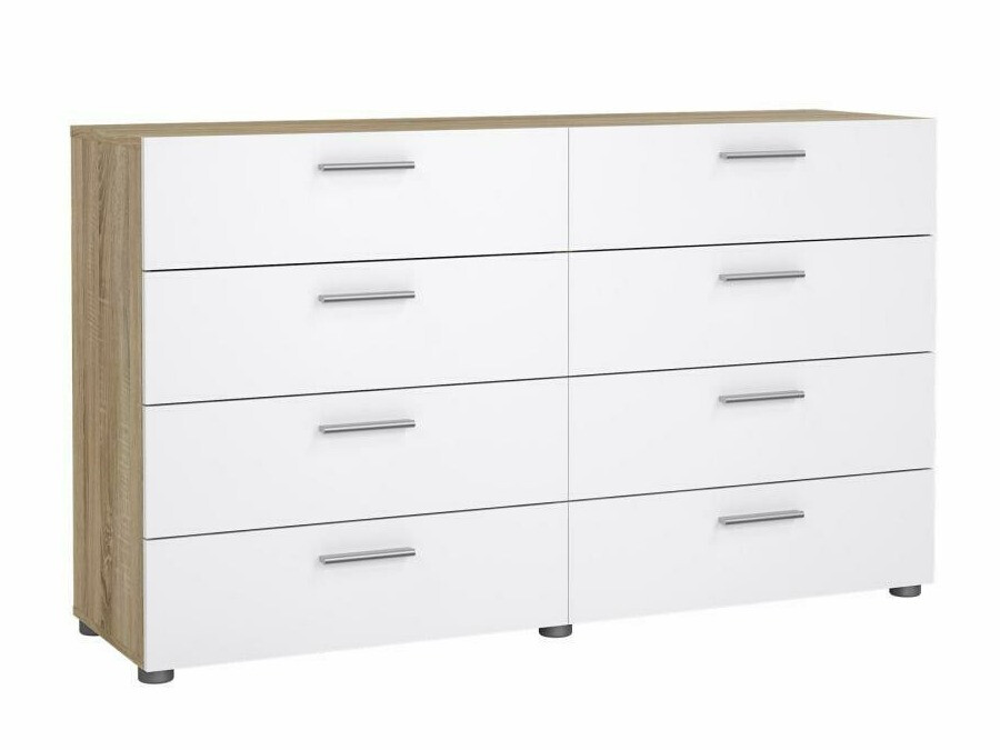 Komoda Tustin 130 (Sijaj bela + Hrast)