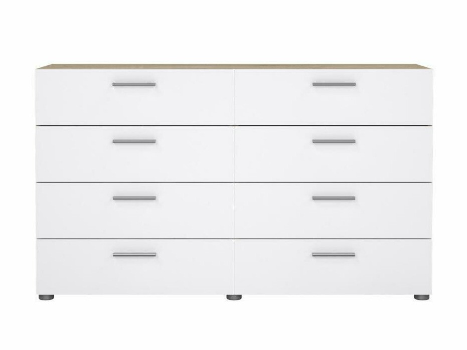 Komoda Tustin 130 (Sijaj bela + Hrast)