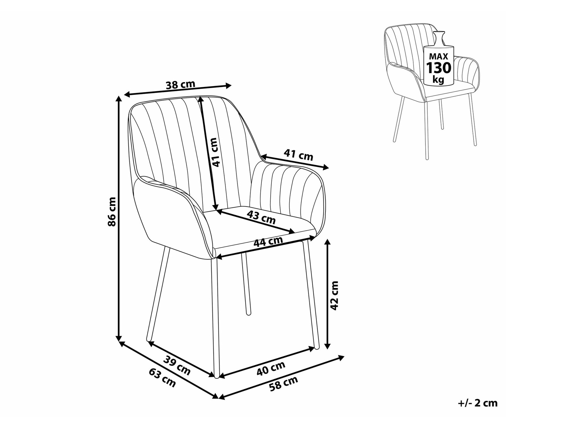 Komplet stolov Berwyn 1533 (Kaki)
