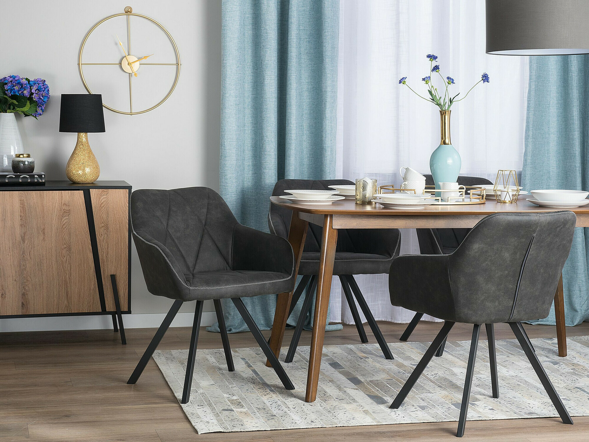 Komplet stolov Berwyn 1534 (Siva)