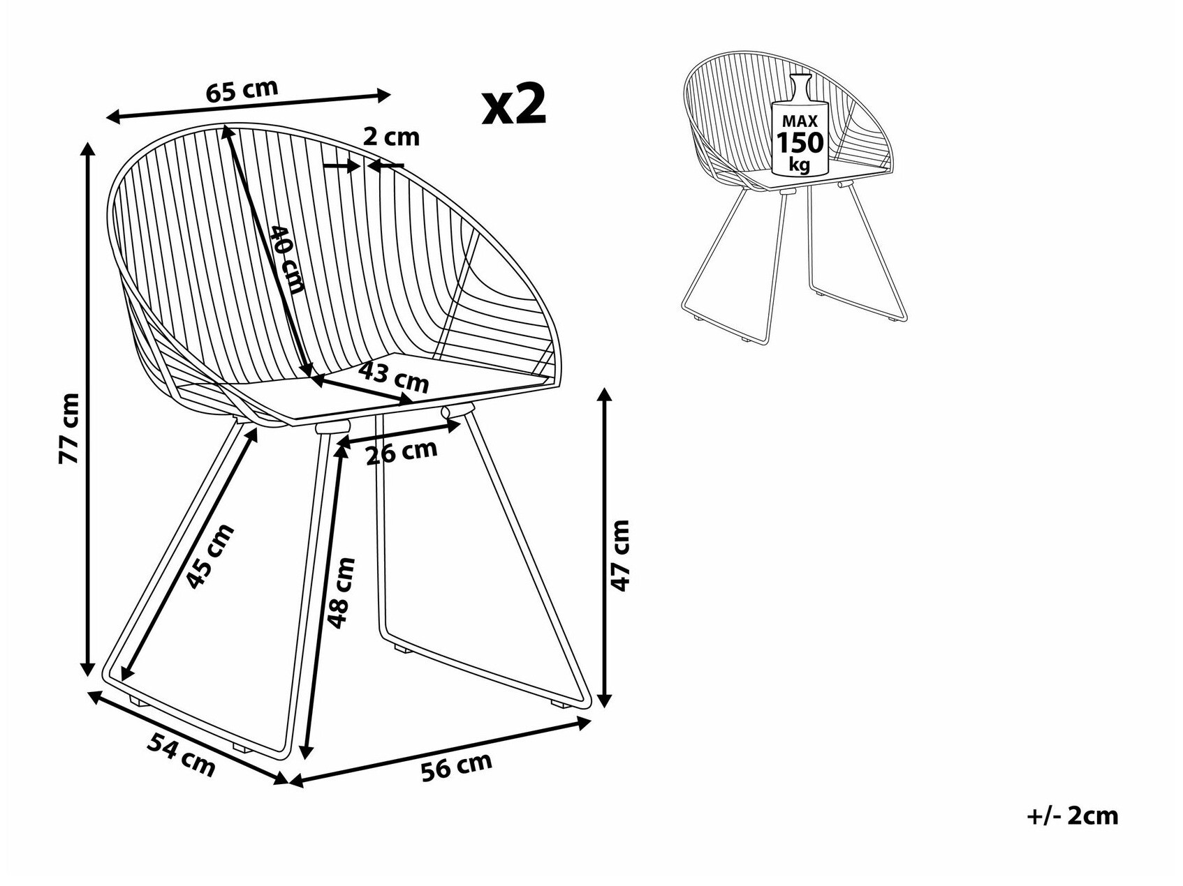 Komplet stolov Berwyn 1536 (Zlata)