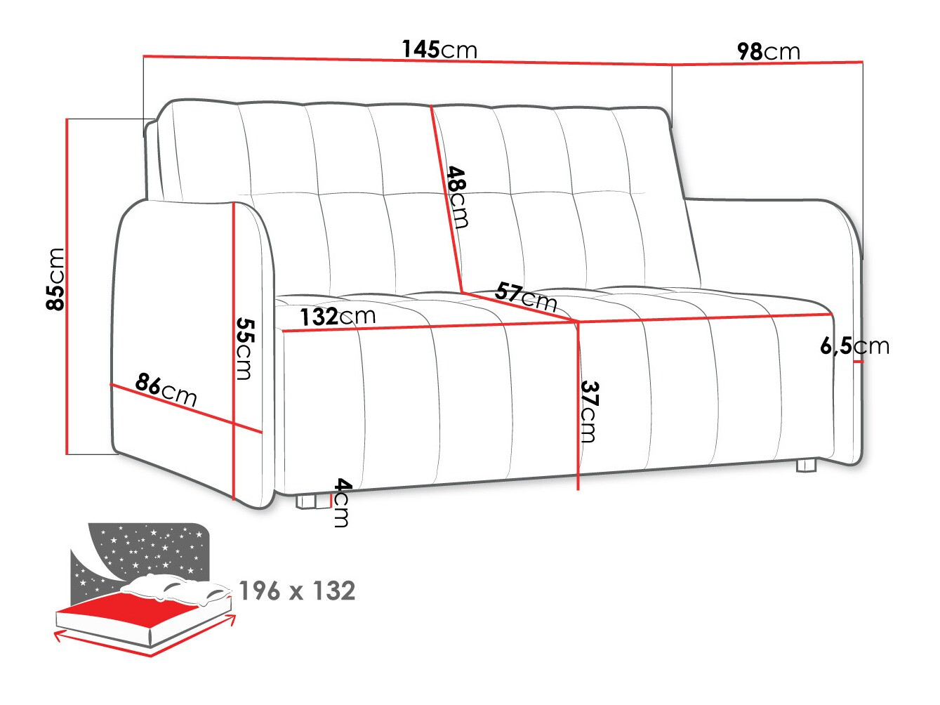 Raztegljiv kavč Aquarin III (Paros 3)
