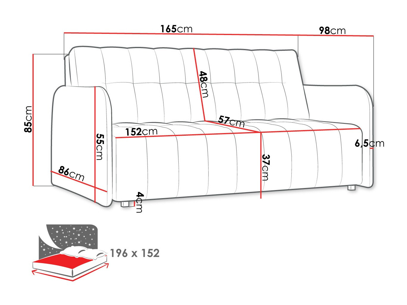 Raztegljiv kavč Aquarin IV (Kronos 22)