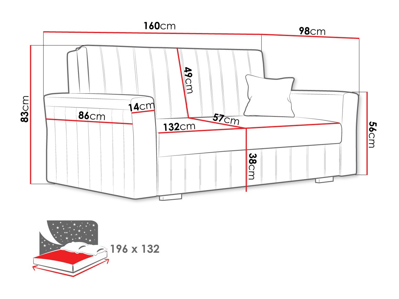 Raztegljiv kavč Columbus 137 (Paros 2)