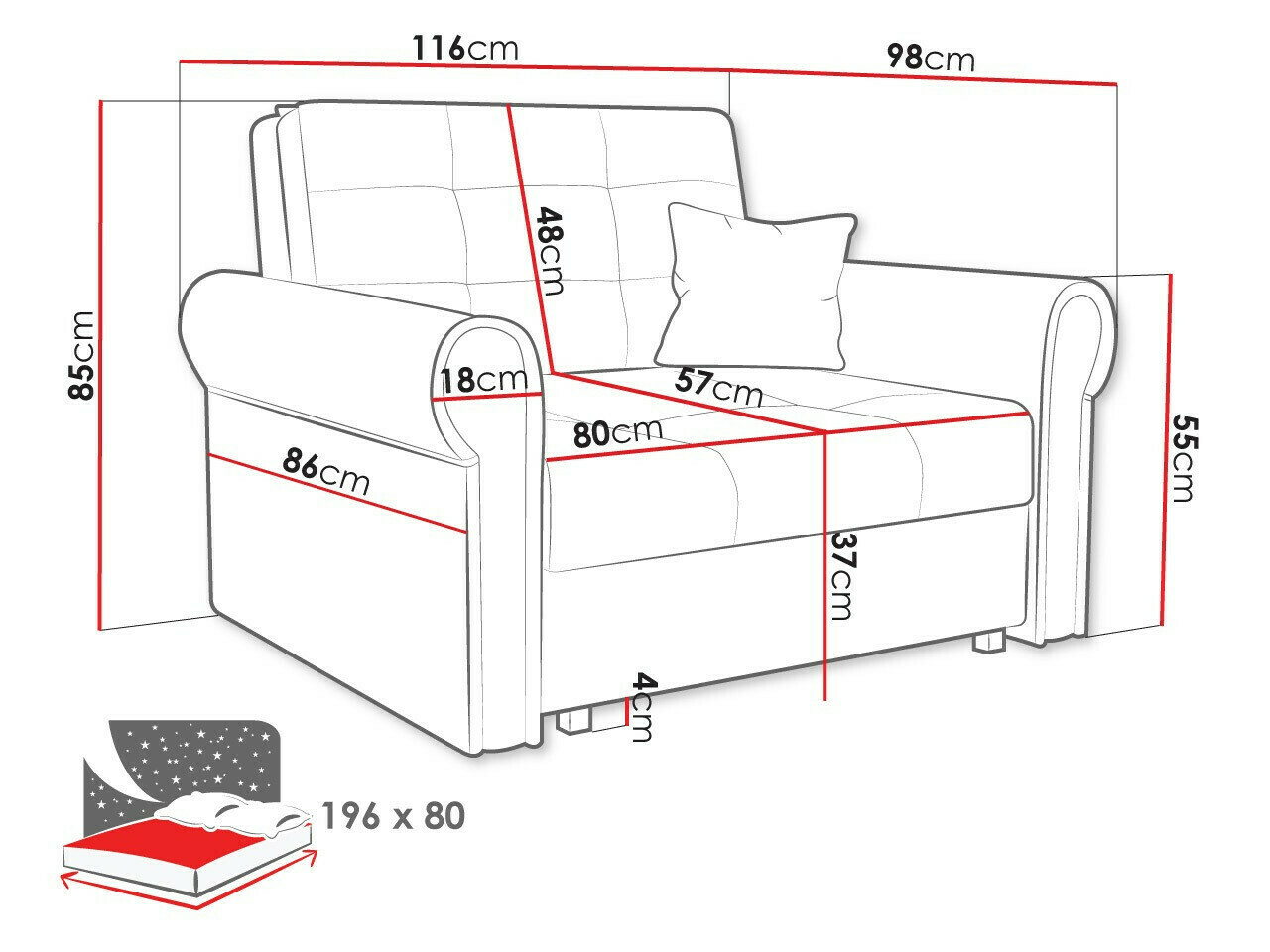 Fotelj Columbus 127 (Mono 232)