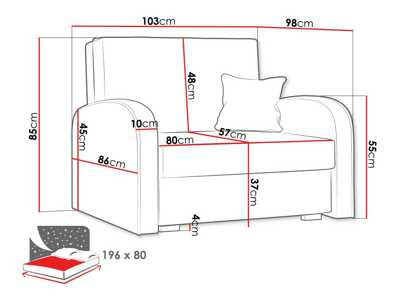 Fotelj Columbus 160 (Mono 239 + Sorriso 14)
