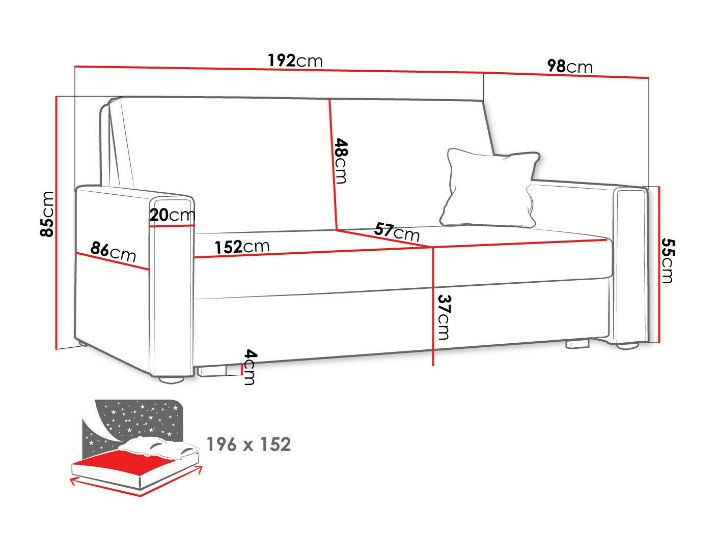 Raztegljiv kavč Clarlen IV (Poso 100)