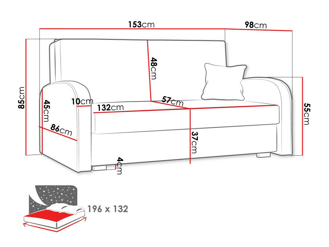 Raztegljiv kavč Galona III (Mono 244 + Sorriso 4)