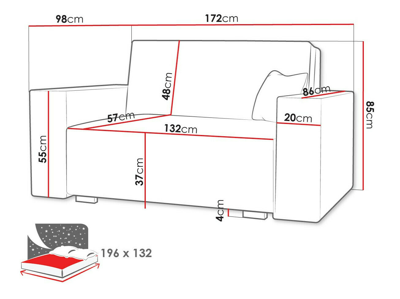 Raztegljiv kavč Serora III (Neve 34)